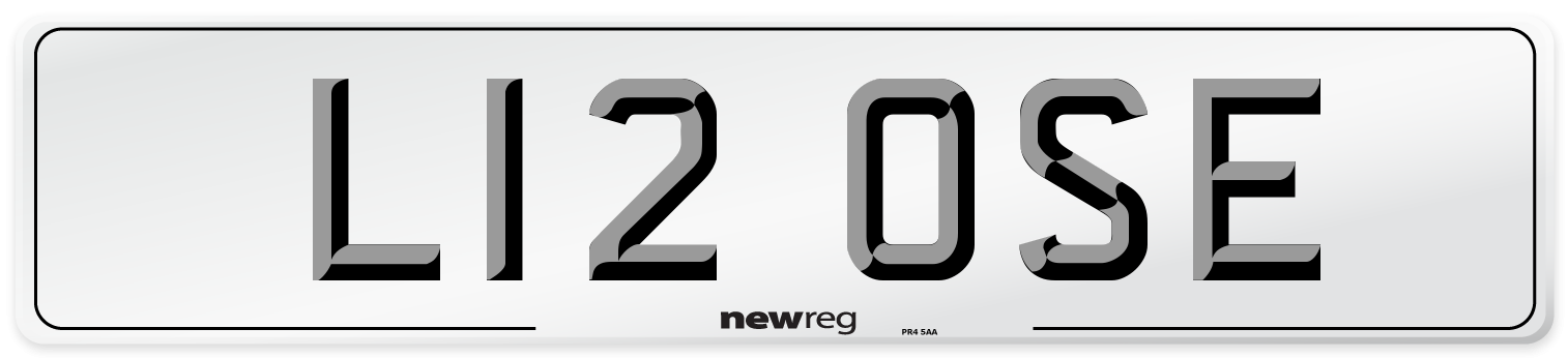 L12 OSE Number Plate from New Reg